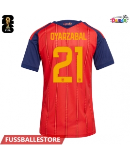 Günstige Spanien Mikel Oyarzabal #21 Heimtrikot Damen WM 2026 Kurzarm